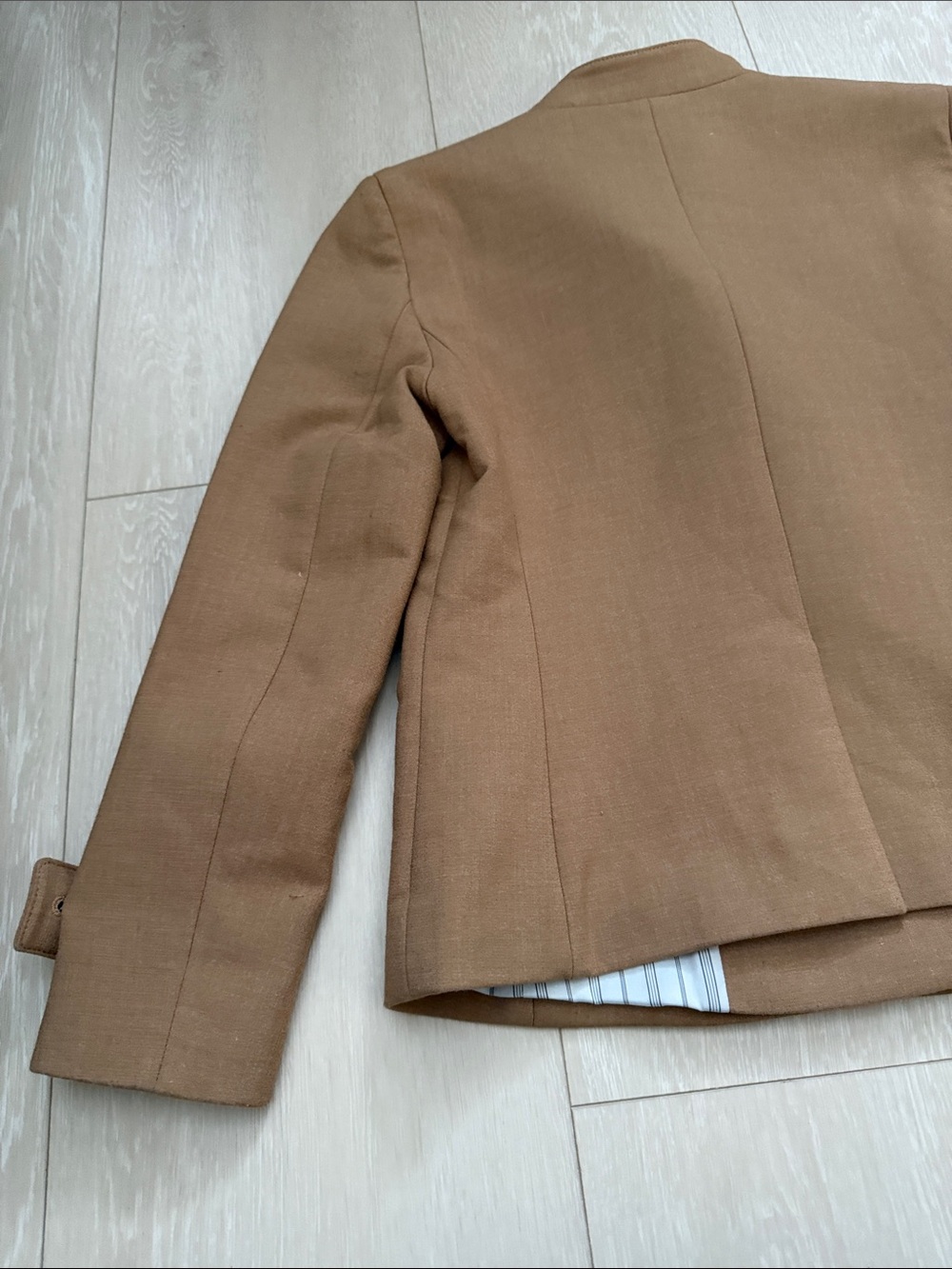 Ann Taylor Tan Double-Breasted Blazer with Gold Buttons - Picture 8 of 10